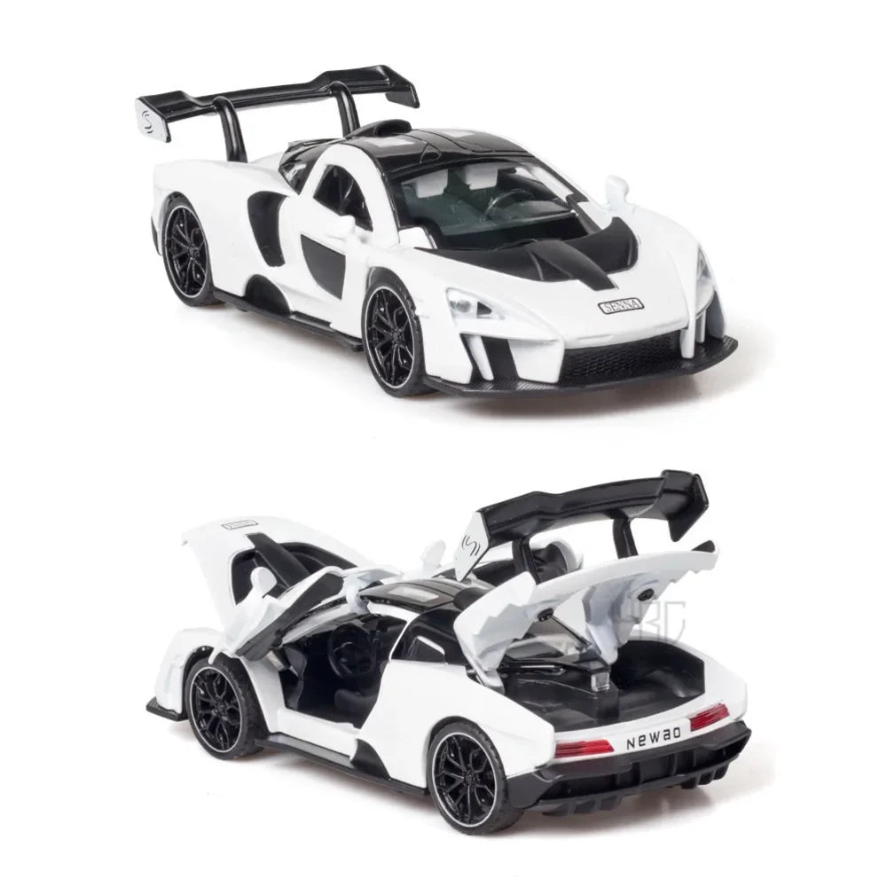 1/32 Diecasting Alloy Senna Sports Car Models Toys Simulation Vehicles with Sound Light